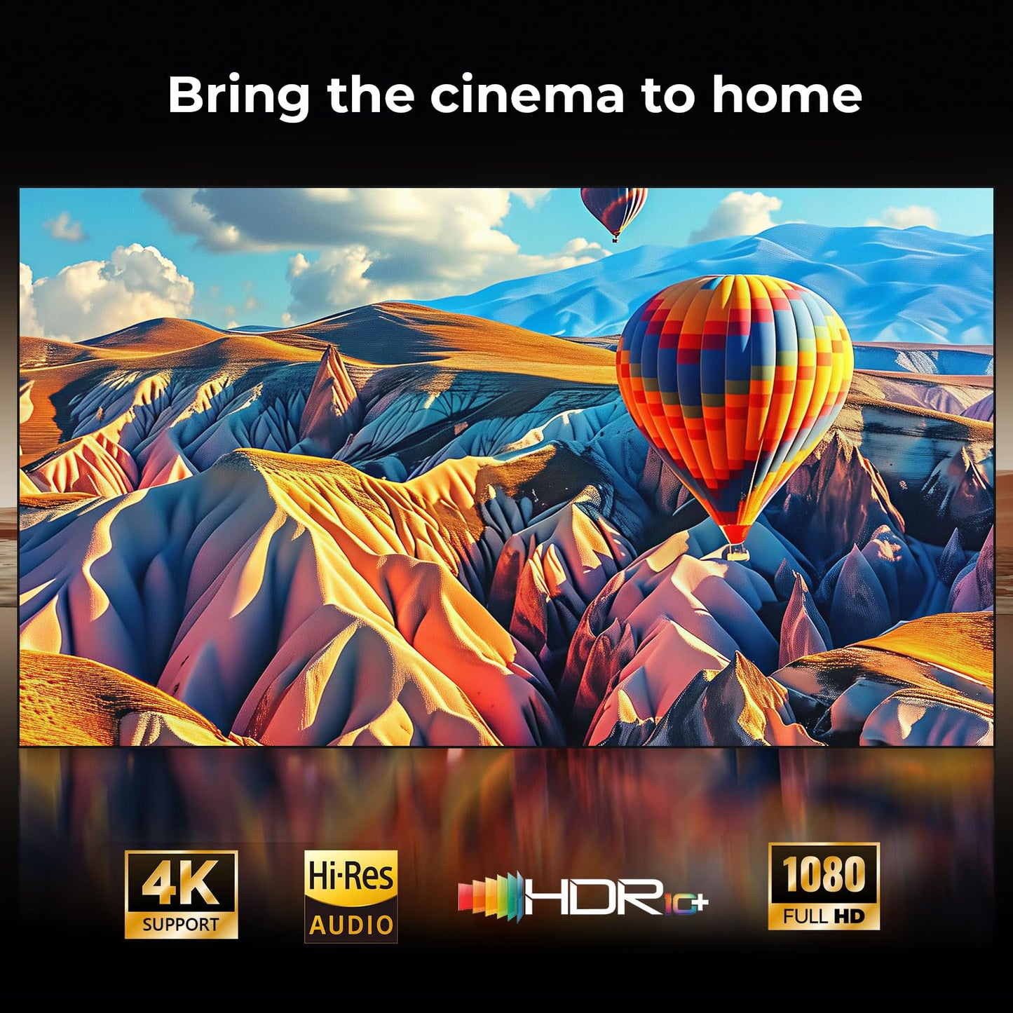 Outdoor-Projector-4K [1200 ANSI/Google TV/Voice Control] Smart Projector with WiFi 6 and Bluetooth, 10,000+ Apps, AI Focus Portable Proyector with Netflix, Sovbio 1080P Audio Movie Home [180° Stand]