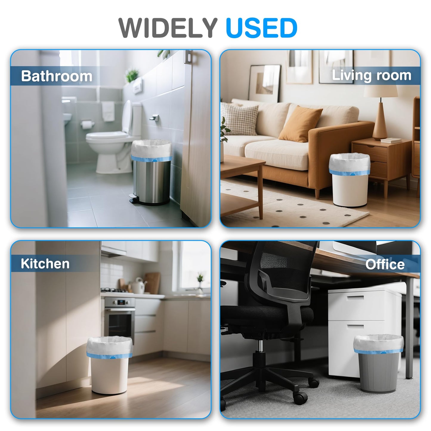 Charmount Small Trash Bags 4 Gallon, 200 Count Drawstring Mini Garbage Bags, Plastic Trash Can Liners for Bathroom Accessories, Bedroom, Dorm Room Essentials, Office