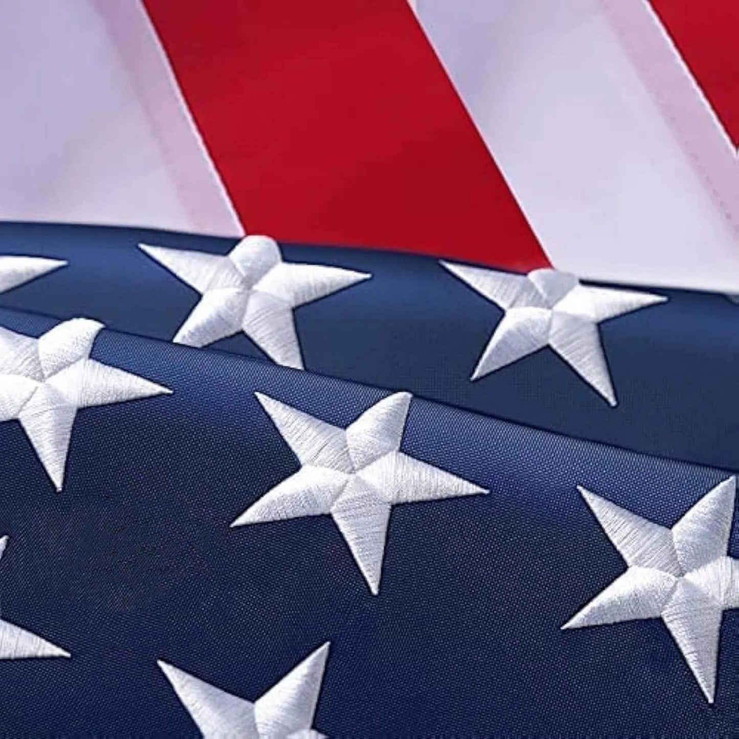 American Flag 3x5 FT Long Lasting 420D Heavy Duty US Flags for High Wind TearProof Polyester USA Flag with Embroidered Stars, Sewn Stripes, Brass Grommets
