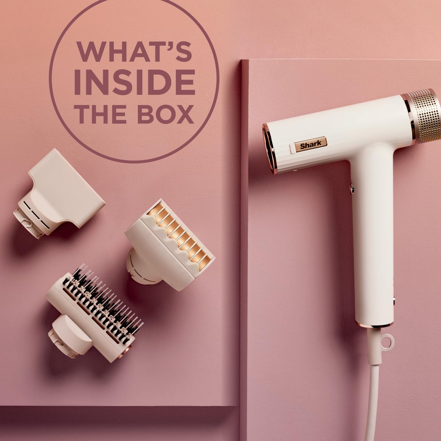 Shark Hair Dryer | SpeedStyle | No Heat Damage Hair Styling Tool | 3 Styling Tools Included | Portable & Powerful Blow Dryer | Best for Straight & Wavy Hair | Silk | HD331