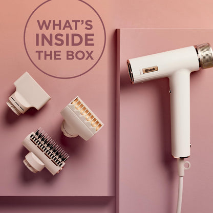 Shark Hair Dryer | SpeedStyle | No Heat Damage Hair Styling Tool | 3 Styling Tools Included | Portable & Powerful Blow Dryer | Best for Straight & Wavy Hair | Silk | HD331