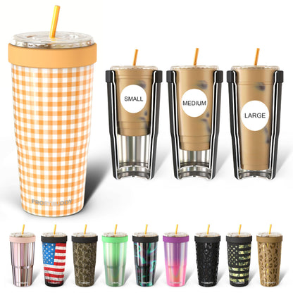 Frostbuddy | To Go Buddy - 30 oz Stainless Steel Vacuum Insulated Tumbler Cup - thermal cups for hot and cold drinks - stainless steel Tumbler Dunkin Cup (Picnic Perfect)