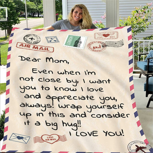 Mother's Day Birthday Gifts for Mom, Anniversary Christmas Birthday Gifts for Mom from Daughter Son, Best Mon Gifts Ideas Soft Throw Blanket(Dear Mom-60x80in)