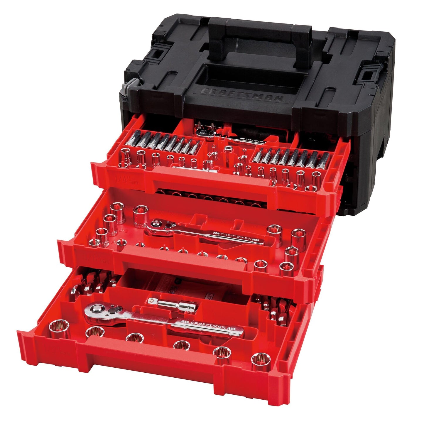 CRAFTSMAN VERSASTACK Mechanics Tool Set, 1/4 in, 3/8 in, and 1/2 in Drive, 230 Piece (CMMT45306)