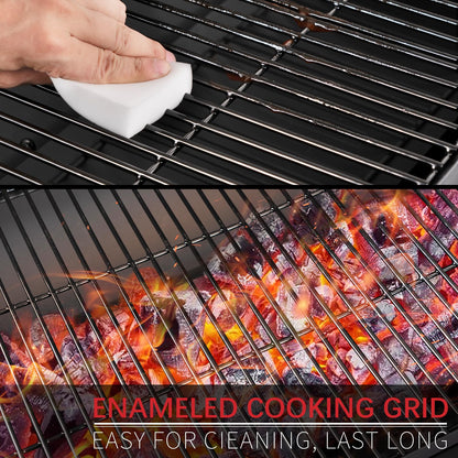 Kendane Barrel Charcoal Grill, Large Charcoal Grills with Side Shelf, Outdoor BBQ Grill,Perfect for Backyard Camping, Patio Parties, and Picnics
