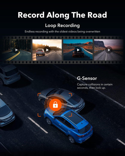 WOLFBOX G930 10'' Rear View Mirror Camera with 5.8GHz WiFi, 4K Dash Cam Front and Rear with WDR, Touch Screen Rearview Mirror Backup Camera, Parking Monitor, Reverse Assist, Includes 64GB Card & GPS