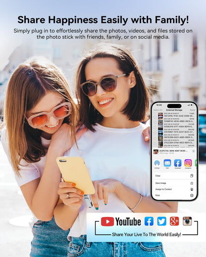 MFi Certified 128GB Flash Drive for iPhone Photo Stick, USB Thumb Drives Memory Stick High Speed USB Stick External Storage for iPhone/iPad/Android/PC