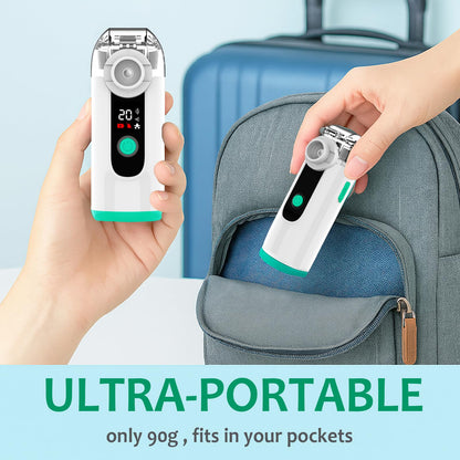 Hand-held Nebulizer for Respiratory System, Portable Nebulizer with Self-Clean Mode, Rechargeable Nebulizer for Home Office Travel