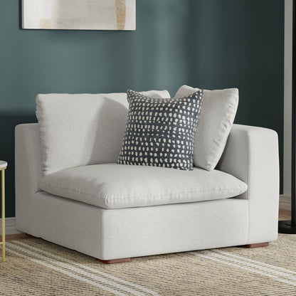 SIMPLIHOME Jasmine Right-Arm Sofa Module in Performance Fabric, Cloud Grey, 44-inches Wide, Handcrafted Contemporary-Style Right-Arm Accent Chair for Living Room