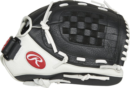 Rawlings | Shutout Fastpitch Softball Glove | RHT | 12' | Basket Web | Black / White