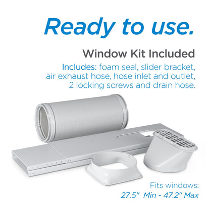 BLACK+DECKER Smart Portable Air Conditioner, 14,000 BTU for Rooms up to 700 Sq. Ft., Smart Portable AC with Follow Me Remote and Window Kit, BPACT14WT, White