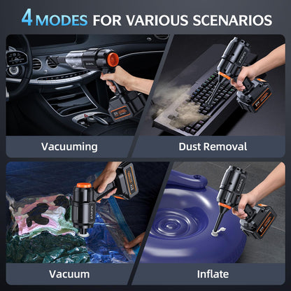 Car Vacuum Portable Cordless, 50,000Pa High Power Dust Buster, 6-in-1 Handheld Vacuum Cleaners for Home, Car, Pet Hair, Keyboard, Black