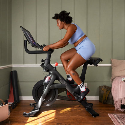 Peloton Bike+ | Indoor Stationary Exercise Bike with 24” HD, Anti-Reflective Rotating Touchscreen