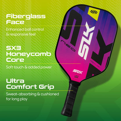 Selkirk Sport SLK Pickleball Paddles Set of 2 | Fiberglass Pickleball Paddle Set | SX3 Honeycomb Core | Designed in The USA for Traction and Stability | Citron + Magenta Mirage