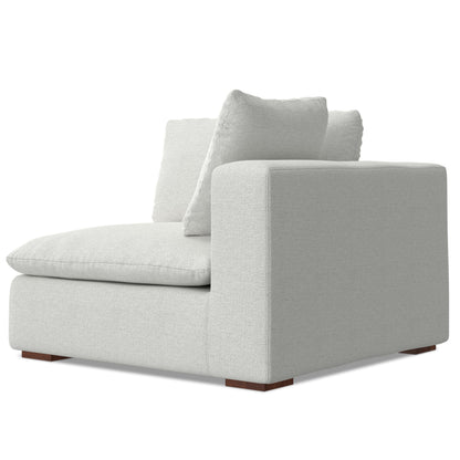 SIMPLIHOME Jasmine Right-Arm Sofa Module in Performance Fabric, Cloud Grey, 44-inches Wide, Handcrafted Contemporary-Style Right-Arm Accent Chair for Living Room