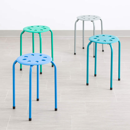 Norwood Commercial Furniture Stacking Stools for Kids and Adults, 17.75" Standard Height Portable Nesting Office and Classroom Stools, Contemporary, Pack of 4