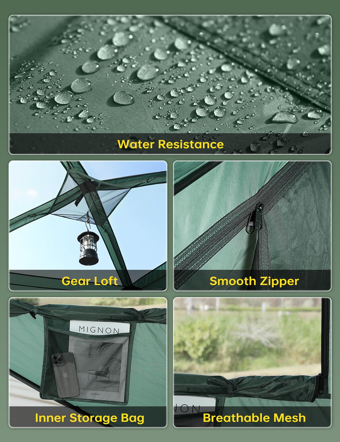 Camping Tent,Instant Cabin Tent, Setup in 60 Seconds, 4 Person Pop up Tents for Camping, Hub Tents, Rainfly, Windproof, UV Resistant, Large Camping Tent Sun Shelter with Removable Floor