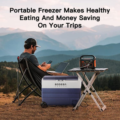 BODEGACOOLER 12 Volt Refrigerator,64 Quart Car Fridge Dual Zone WIFI APP Control,Portable Refrigerator Freezer （60L）-4℉-68℉,12v Cooler Fridge,12/24V DC and 100-240V AC for Outdoor,Camping,Travel,RV