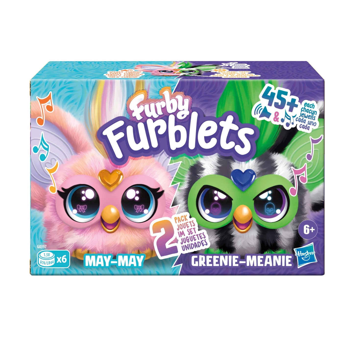 Furby Furblets Fierce & Fabulous 2 Pack, Greenie-Meanie & May-May with 45 Sounds Each, Electronic Plush Toys for Girls & Boys 6 Years & Up (Amazon Exclusive)