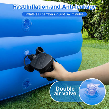 Extra Large Inflatable Pool with Pump - 180'' x 76'' x 22'' Oversized Thickened Blow Up Pool for Adults, Family Swimming Pool for Backyard, Garden and Outdoor Fun