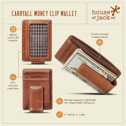 House of Jack Co. CARRYALL Money Clip Wallet | Super Strong Magnetic Wallet | Money Clip For Men | Front Pocket Wallet | Slim Card Wallet