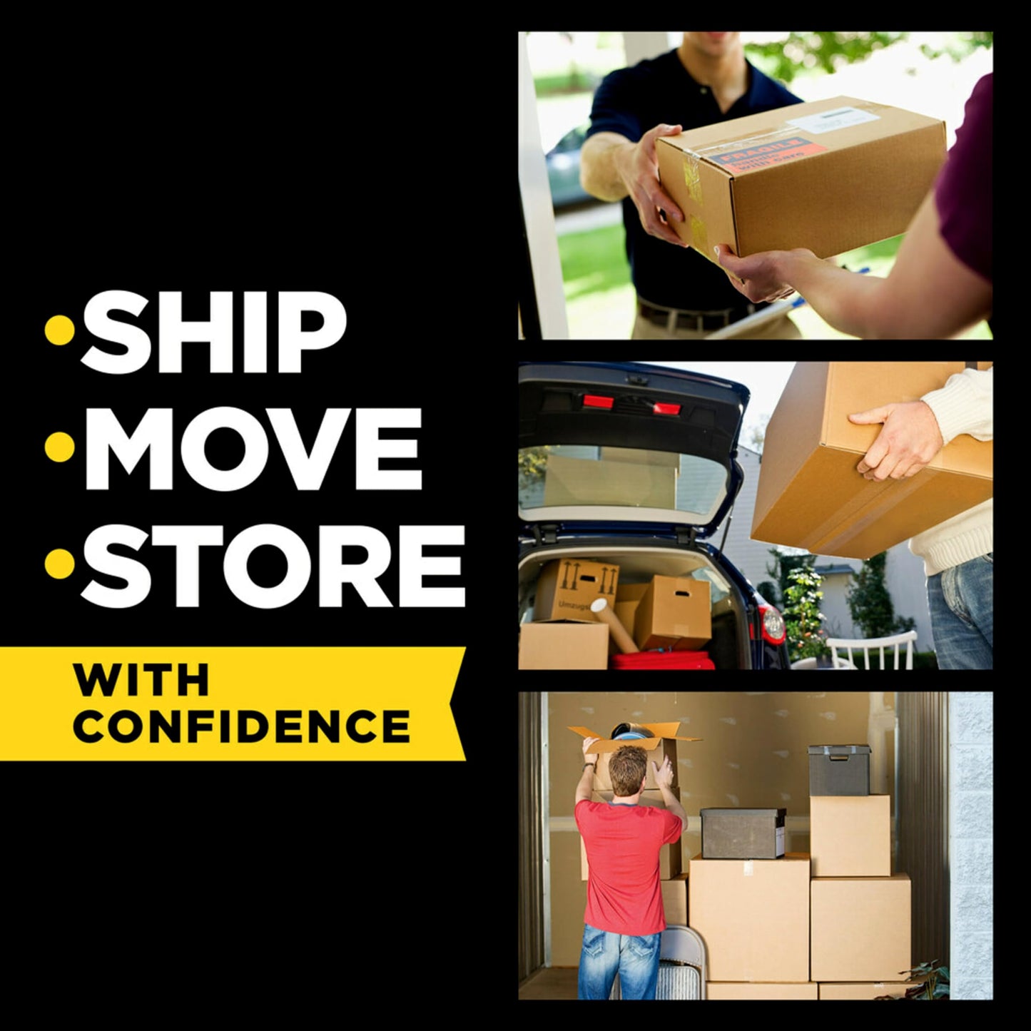 Scotch Box Lock Packing Tape, Clear, Extreme Grip Moving Tape, 1.88 in. x 54.6 yd, 3 Rolls, Tape Dispenser not Included