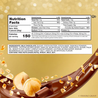 Ferrero Rocher Fine Hazelnut Chocolates, Valentine’s Day Heart Gift Box, 16 Piece Premium Chocolate for Gifting, 7 oz