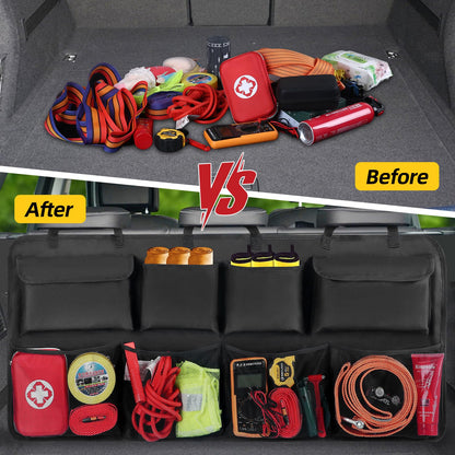 Snuopfy Car Trunk Organizer, Backseat Hanging Organizer with 8 Large Storage Bag Super Capacity -Trunk Organizer for SUV,Truck,Van -Your Space Saving Expert