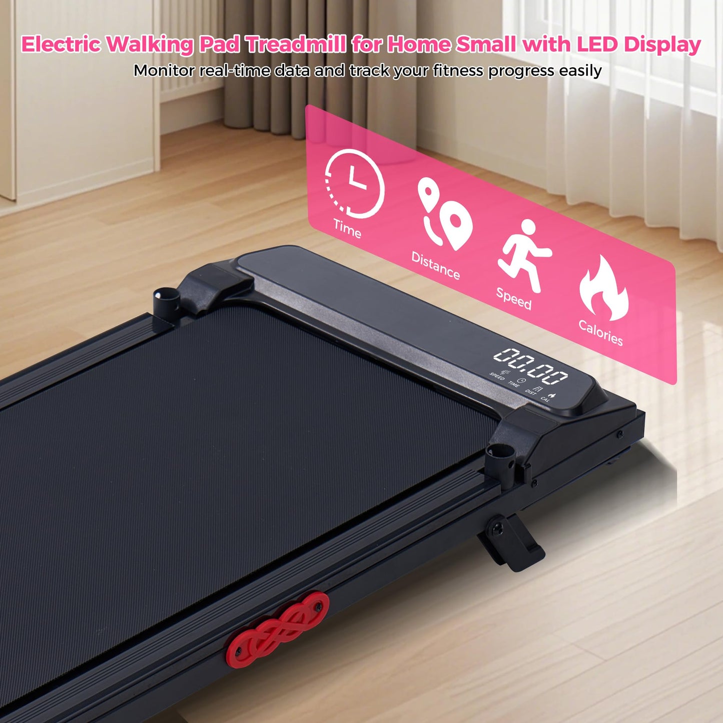 Walking Pad with Incline, 2026 Upgrade Electric Small Walking Pad with Handle Bar, 3.0HP Protable Walking Pad Treadmill with Handles and Incine for Home Small, 0.6-7.6MPH, 350LBS