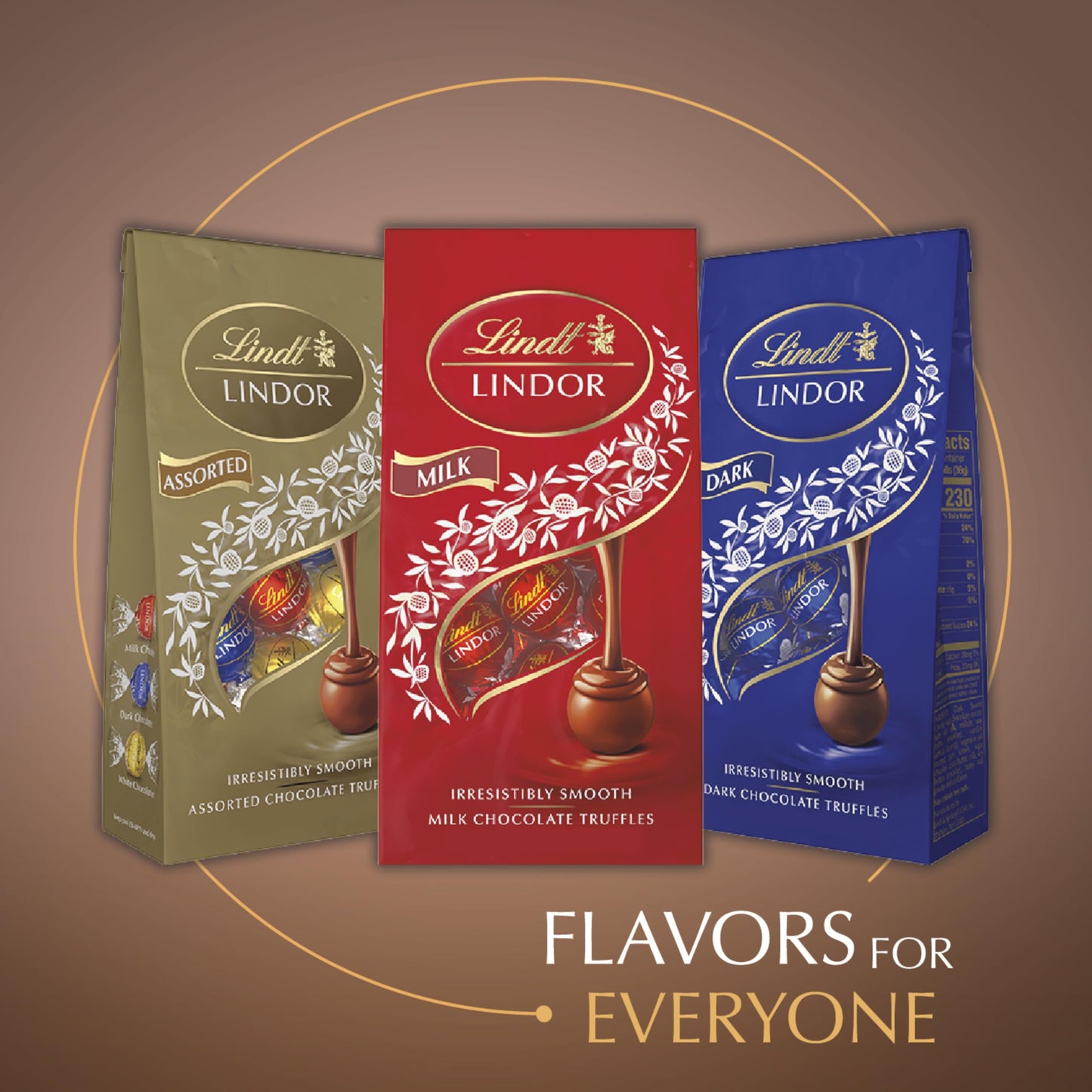 Lindt LINDOR Fudge Swirl Milk Chocolate Truffles, Milk Chocolate Candy with Smooth, Melting Truffle Center, Great for gift giving, 5.1 oz. Bag (6 Pack)