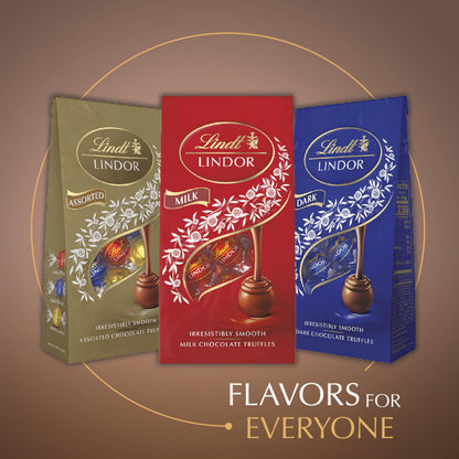 Lindt LINDOR Fudge Swirl Milk Chocolate Truffles, Milk Chocolate Candy with Smooth, Melting Truffle Center, Great for gift giving, 5.1 oz. Bag (6 Pack)