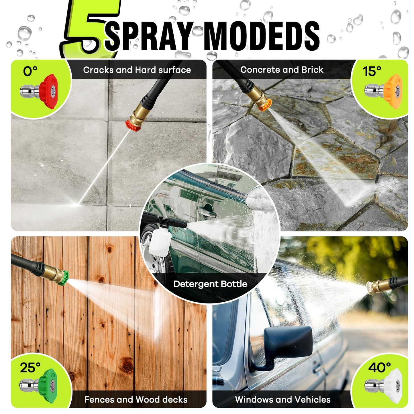 Electric Pressure Washer, 4200 PSI 2.5 GPM Power Washer with 4 Quick Connect Nozzles, High Pressure Cleaning Machine with Foam Cannon for Cars/Fences/Driveways/Patios/Home Cleaning