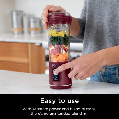 Ninja BC151CR Blast Portable Blender, Cordless, 18oz. Vessel, Personal Blender-for Shakes & Smoothies, BPA Free, Leakproof-Lid & Sip Spout, USB-C Rechargeable, Dishwasher Safe Parts, Cranberry Red