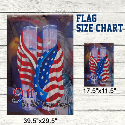 911 Flag, Never Forget Flag - Patriot Decor on September 11 - Prayer Flags, Patriotic Flags USA Flag Twin Towers For Outdoor - Memorial Firefighter Flags on Patriot Day - Double-Sided 30x40 inch Flag