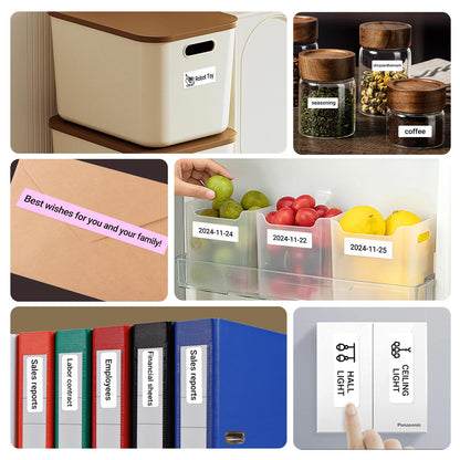 ORGBRO Label Maker Machine with Tape, X1 Portable Bluetooth Mini Label Printer, Support Pre-Cut & Continuous Label, Wireless Small Label Makers with Versatile App for School Home Office Organization