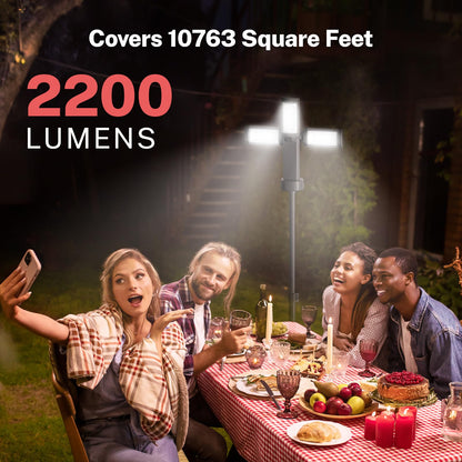 OGERY Rechargeable 10000mAh Camping Light with Stand 6.5 ft Max Height, Cordless Work Light with 3 LED Lamp Heads, 2200 Lumens Dimmable Magnetic Emergency Flashlight with Detachable Tripod, Black