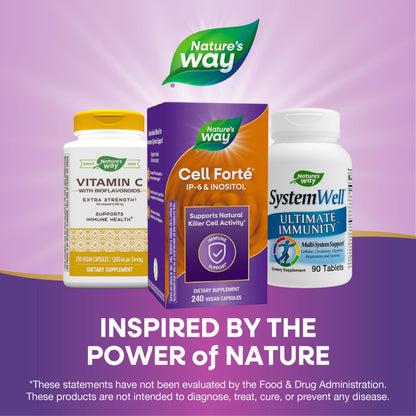 Nature's Way Cell Forté IP-6 & Inositol, Supports Natural Killer Cell Activity*, Immune Support*, with Calcium, Phosphorus & Magnesium, Gluten-Free, Vegan, 240 Capsules (Packaging May Vary)