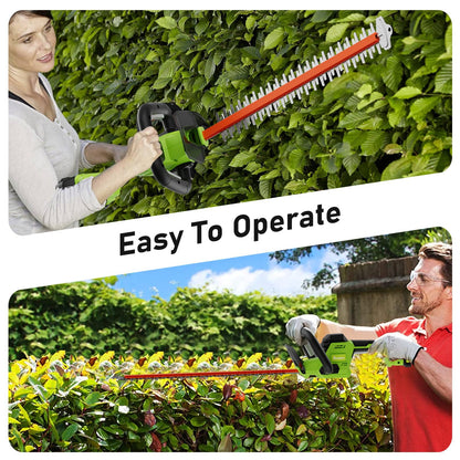 SUNCHERS 20V Max Hedge Trimmer Cordless, 22 Inch Tree Trimmer with 2 Batteries and Charger, Handheld Electric Trimmers, Grass Shrub Pruning Cutter, Lightweight & Compact Hedge Shear for Garden, Lawn