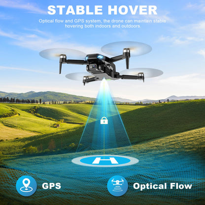 Drone with Camera for Adults, 2K HD GPS Drones with Auto Return, Follow Me, Circle Fly, Waypoint Fly, Stable Hover, Brushless Motor, Foldable 5G Transmission FPV Quadcopter