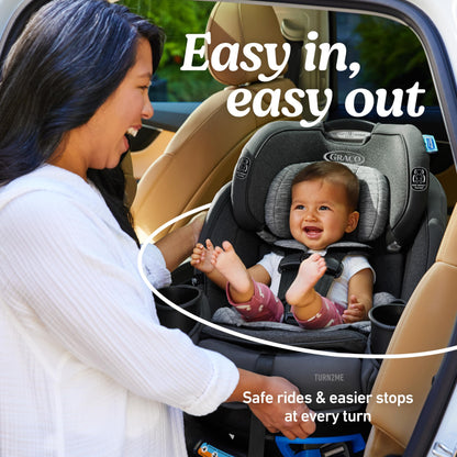 Graco Turn2Me 3-in-1 Convertible Car Seat, Manchester, Featuring Headrest and Harness Adjust, Easy Installation and Steel Reinforced Frame