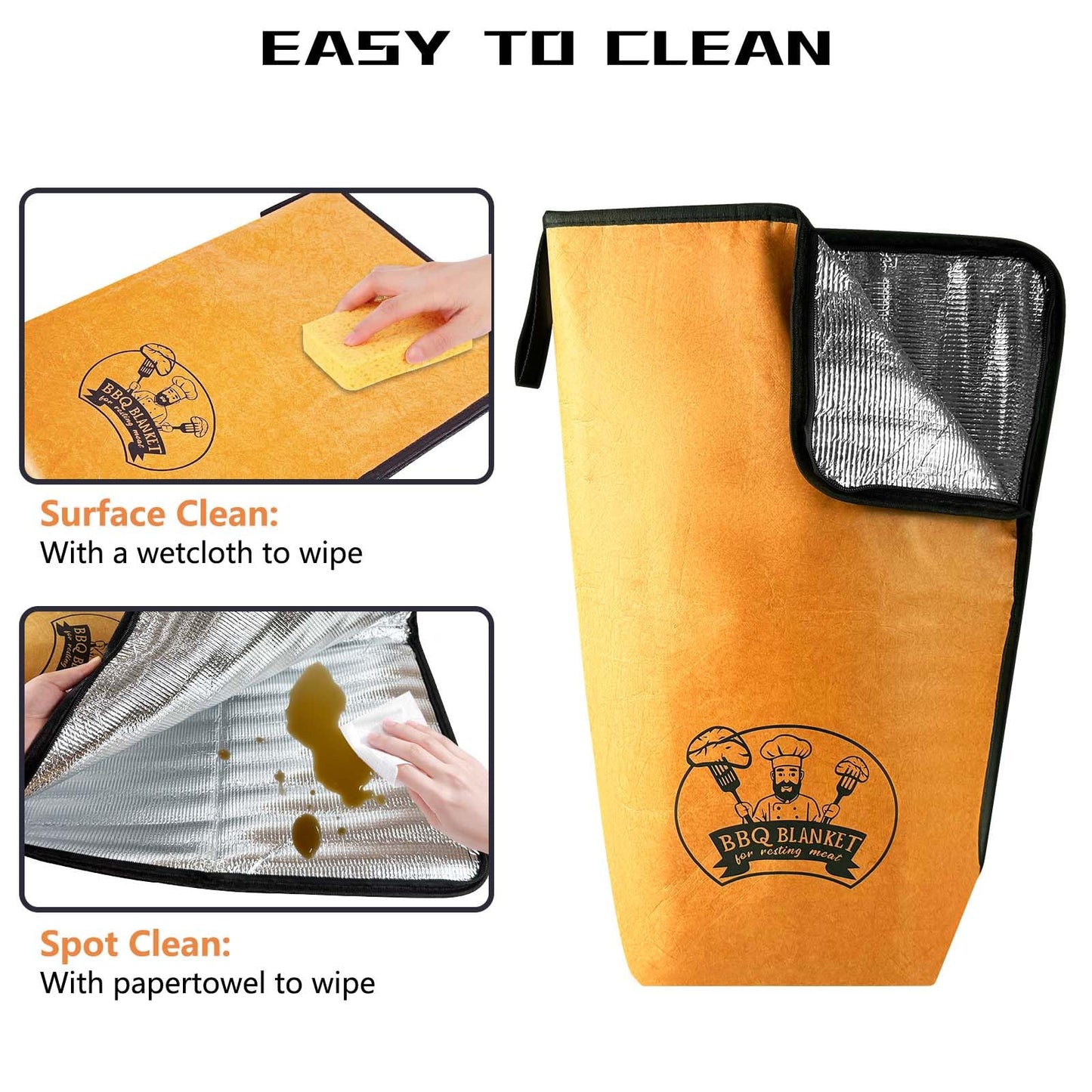 Stocking Stuffers BBQ Blanket for Resting Meat, 21" Insulated Brisket Bag Keeps Meat Warm | Gifts for Men & Birthday Gift for Dad | Leak-Proof Easy-Clean Smoker Bag (Kraft Brown)