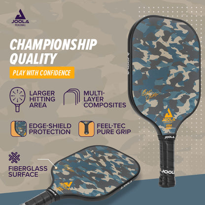 JOOLA Journey Pickleball Paddle – Fiberglass Graphite Surface for More Power – Lightweight Pickleball Paddle w/Increased Control - Multiple Colors & Designs - USAPA Approved - Camo 10mm