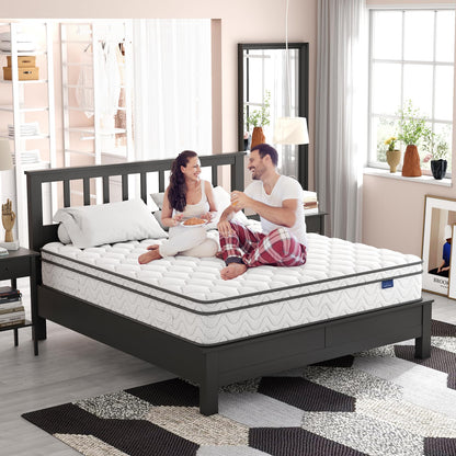 Vesgantti Full Size Mattress, 12 Inch Hybrid Full Mattress in a Box, Double Mattress with Memory Foam and Pocket Spring, Ergonomic Design & Pressure Relief, Medium Firm Feel, 54"*75"*12"