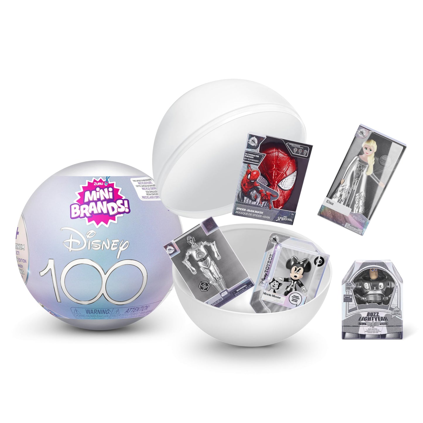 Mini Brands Disney 100 Platinum Capsule by ZURU Limited Edition with Platinum Minis, Celebrate Disney 100