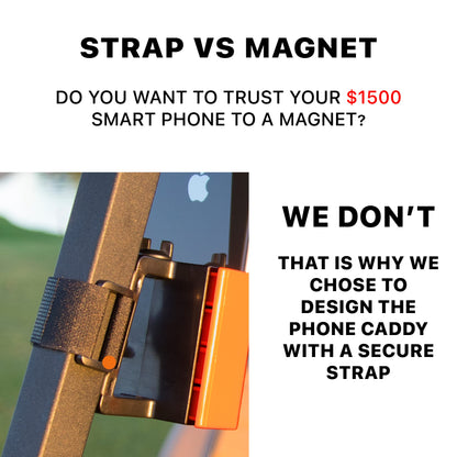 DESERT FOX GOLF Phone Caddy – American Flag Golf Cart Phone Holder – Secure Velcro Mount, One-Hand Access, Universal Fit, Patriotic Golf Accessories (Green Line)