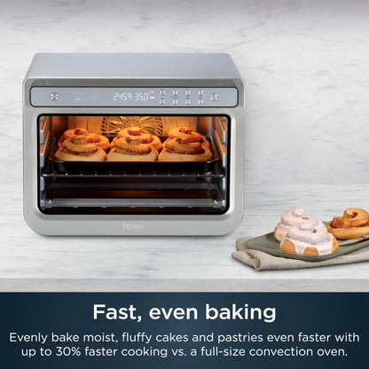 Ninja Air Fryer & Toaster Oven | Prestige Smart XL Countertop Oven | Bakes up to 20 Cookies, Fits up to a 12lb Turkey | Pizza, Toast, Bake, Air Fry & Reheat | 1800 Watts | Stainless Steel | DT501