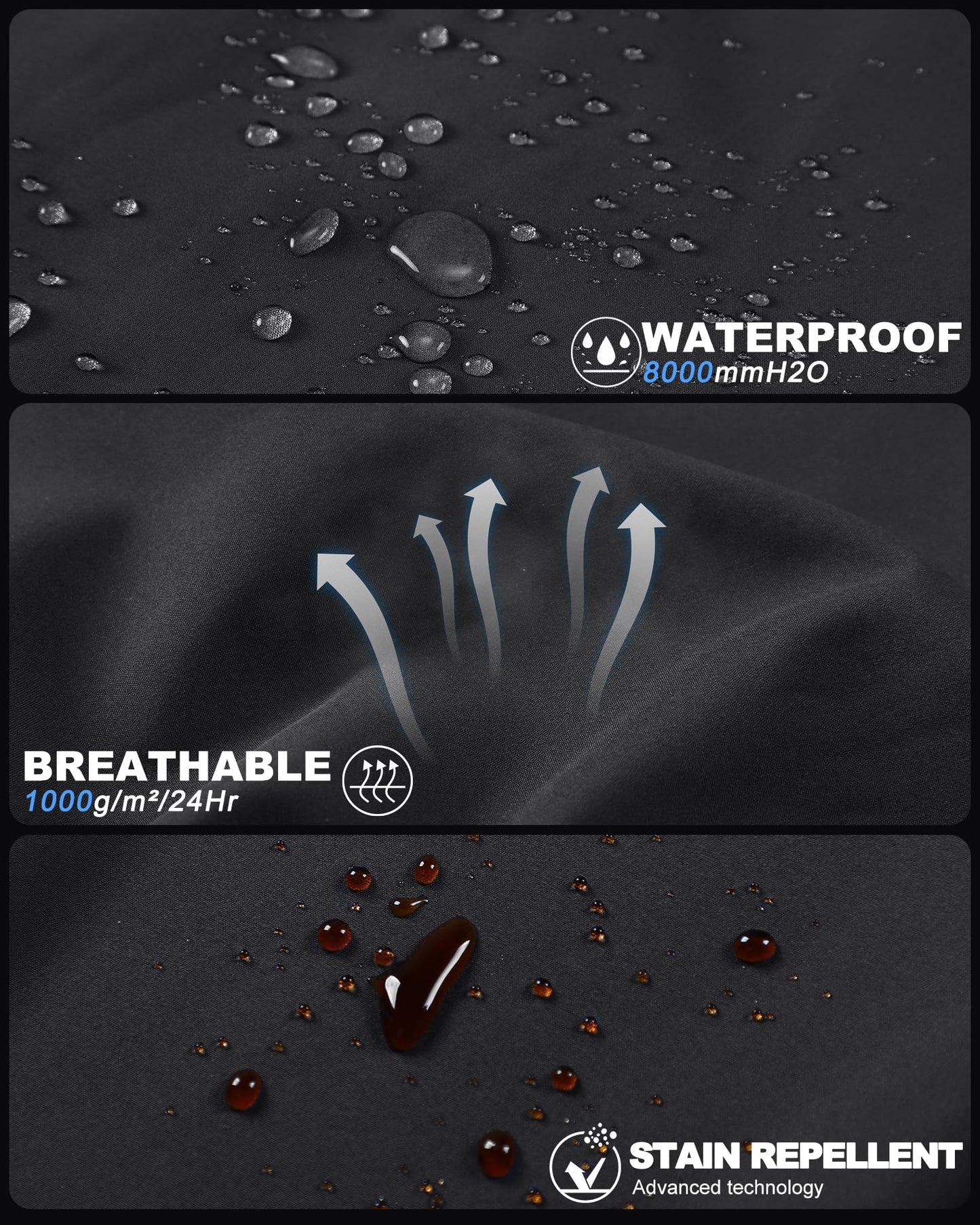 33,000ft Men's Lightweight Softshell Jacket Warm Fleece Lined Windbreaker Waterproof Soft Shell for Outdoor Hiking