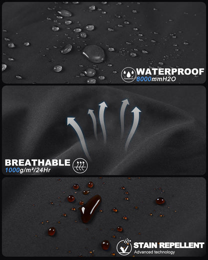 33,000ft Men's Lightweight Softshell Jacket Warm Fleece Lined Windbreaker Waterproof Soft Shell for Outdoor Hiking