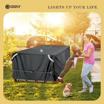 COSFLY Waterproof Patio Furniture Covers for Table and Chair Set, Rectangular Outdoor Sectional Sofa Covers Large - Fits up to 126L x 63W x 28H inches(Black)