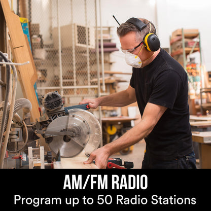 3M - 90541-80025T WorkTunes AM/FM Hearing Protector with Audio Assist Technology, 24 dB NRR, Ear protection for Mowing, Snowblowing, Construction, Work Shops